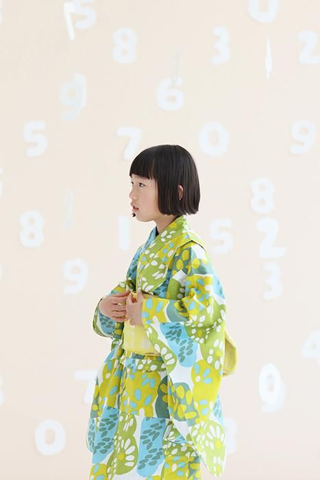 ●SOU・SOU× Kyoto Marubeni 소녀의 어린이 유카타/하나 아리 히나타