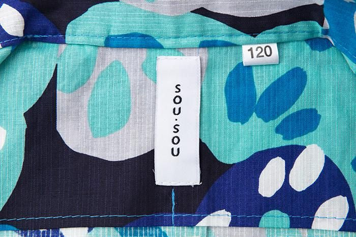 ●SOU・SOU× Kyoto Marubeni 소녀의 어린이 유카타/하나 아리 신나이