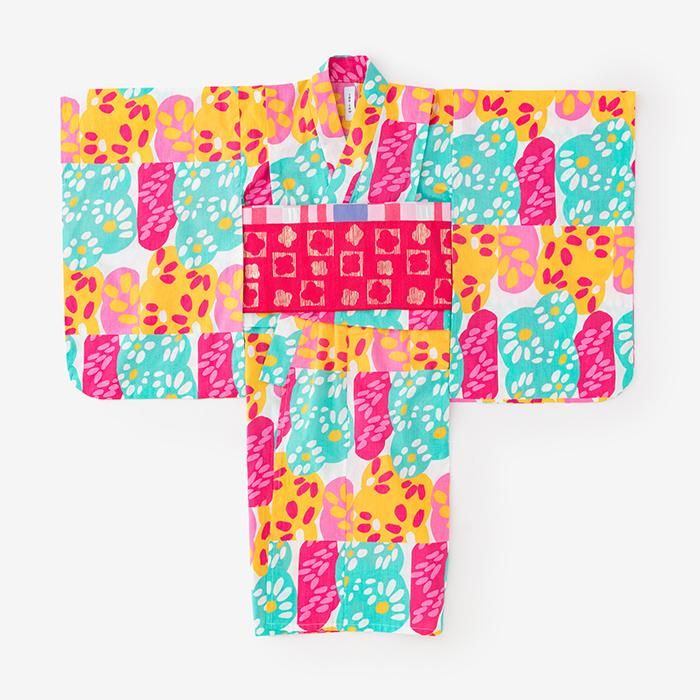 ●SOU・SOU× Kyoto Marubeni 소녀의 어린이 유카타/Hanaari muchu