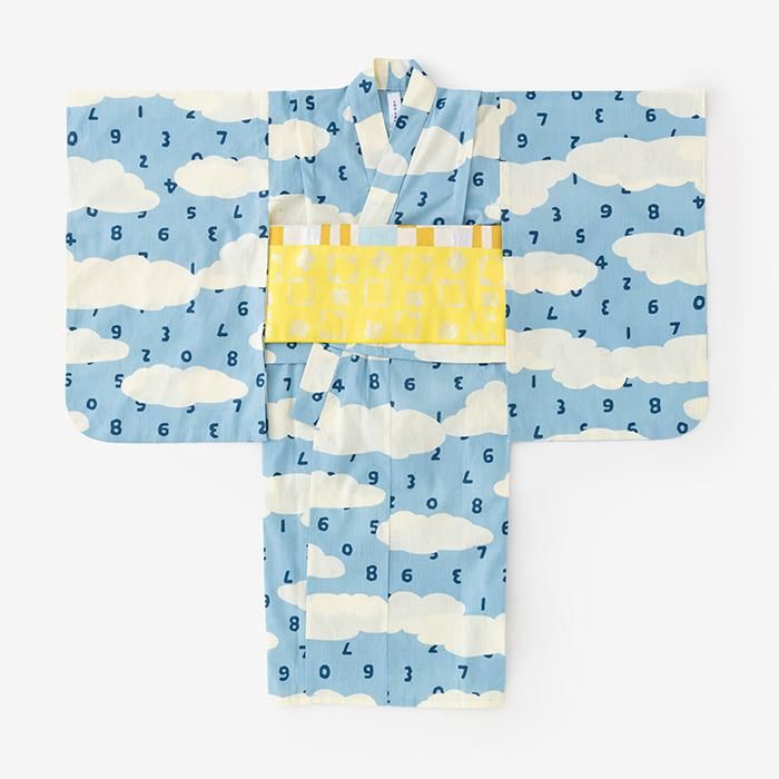 ●SOU・SOU× Kyoto Marubeni 소녀의 어린이 유카타/소수 토 쿠모 아조 오라