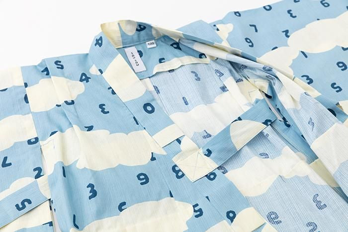 ●SOU・SOU× Kyoto Marubeni 소녀의 어린이 유카타/소수 토 쿠모 아조 오라