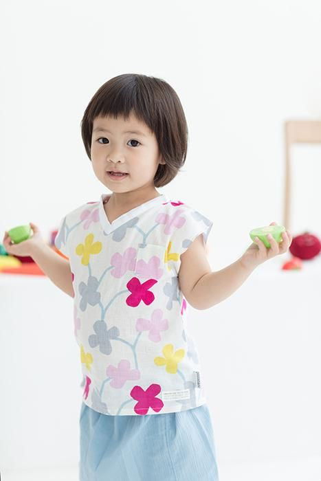 ●伊勢木棉 方形上衣/花遊戲