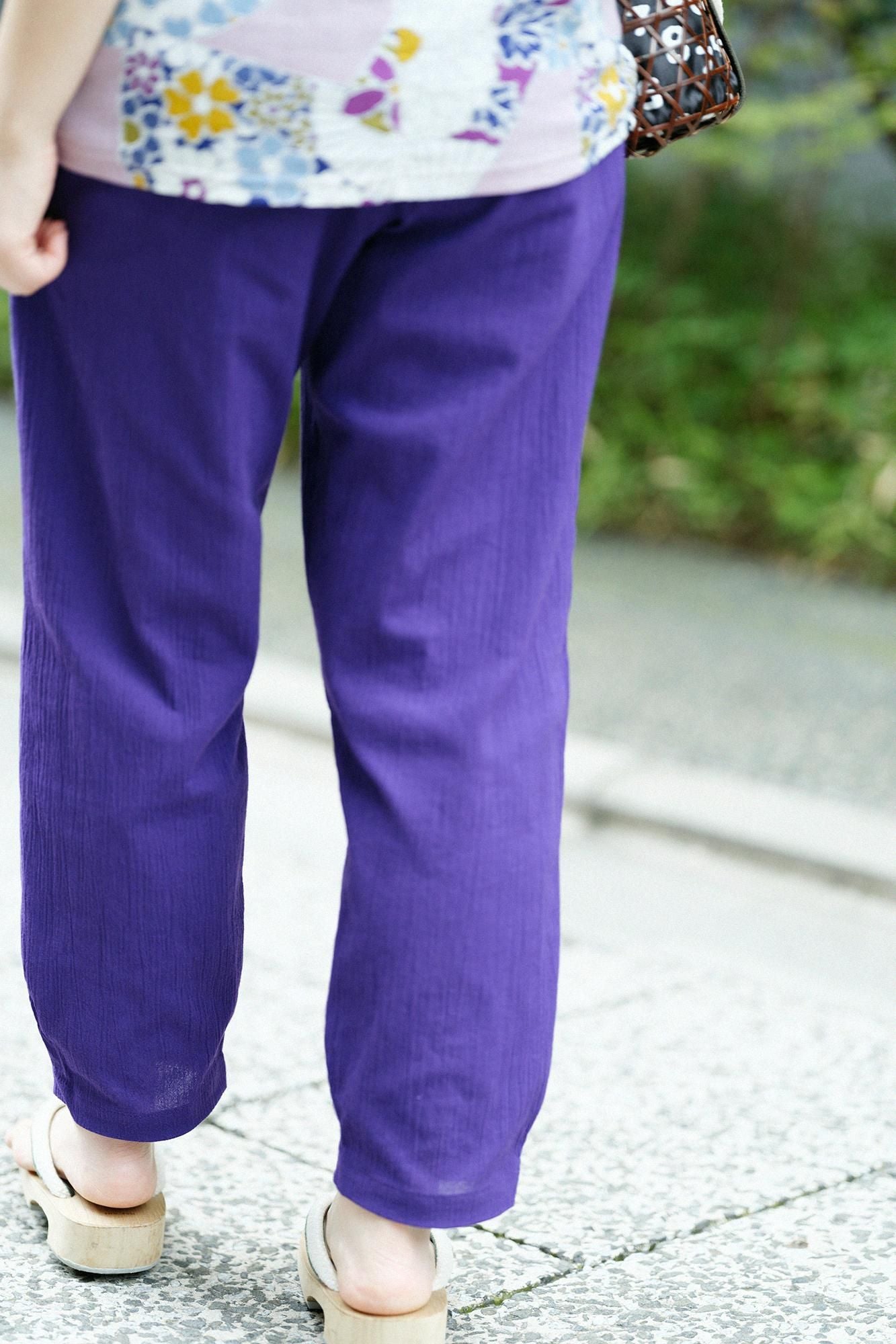 Chizimi Cotton 20/20 Monpe Workers Pants / Dark Purple