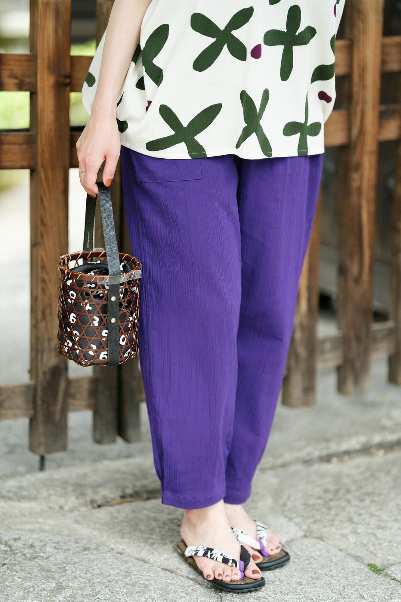 Chizimi Cotton 20/20 Monpe Workers Pants / Dark Purple