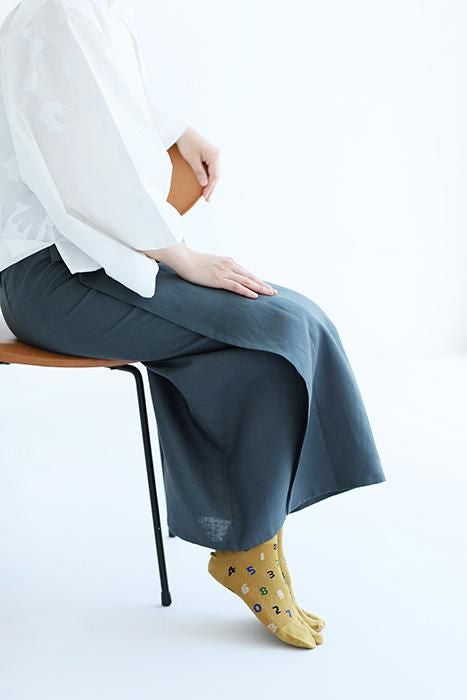 Chaussettes Kanoko Tabi (longueur de l'ANK) / So-Su-U Mustard Color (Karashiro)