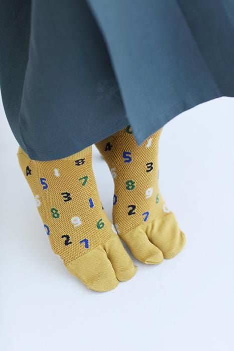 Chaussettes Kanoko Tabi (longueur de l'ANK) / So-Su-U Mustard Color (Karashiro)