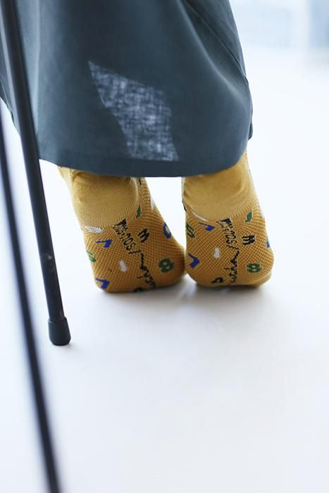 Chaussettes Kanoko Tabi (longueur de l'ANK) / So-Su-U Mustard Color (Karashiro)