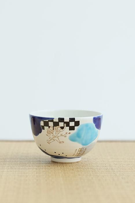Fabriqué par Yamaoka Yoshinobu, Kyoto-Yaki Matcha Bowl / Vêtements et arts d'oiseau et de bête