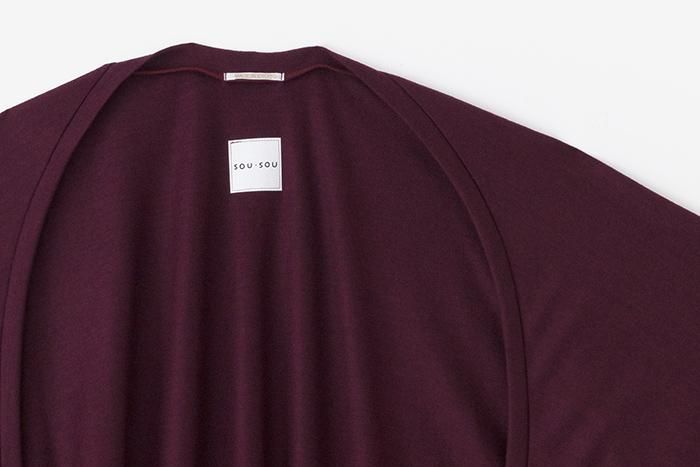 【官網限定】平針織 可洗羊毛飛鼠袖外披/酒紅色