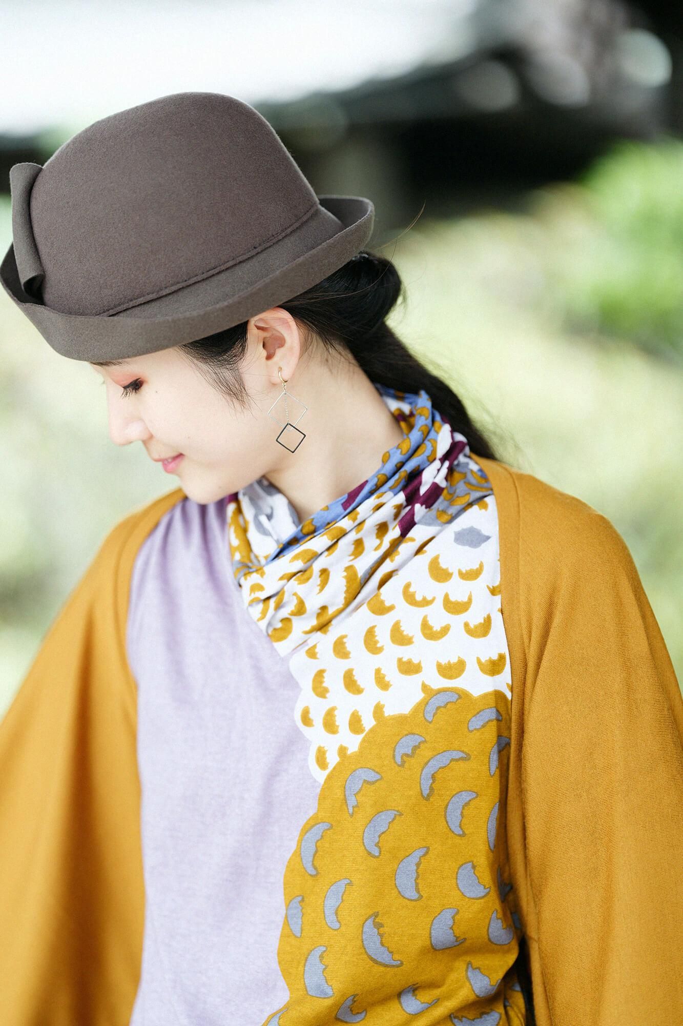 ウォッシャブルウール天竺 むささび/山吹茶(やまぶきちゃ)