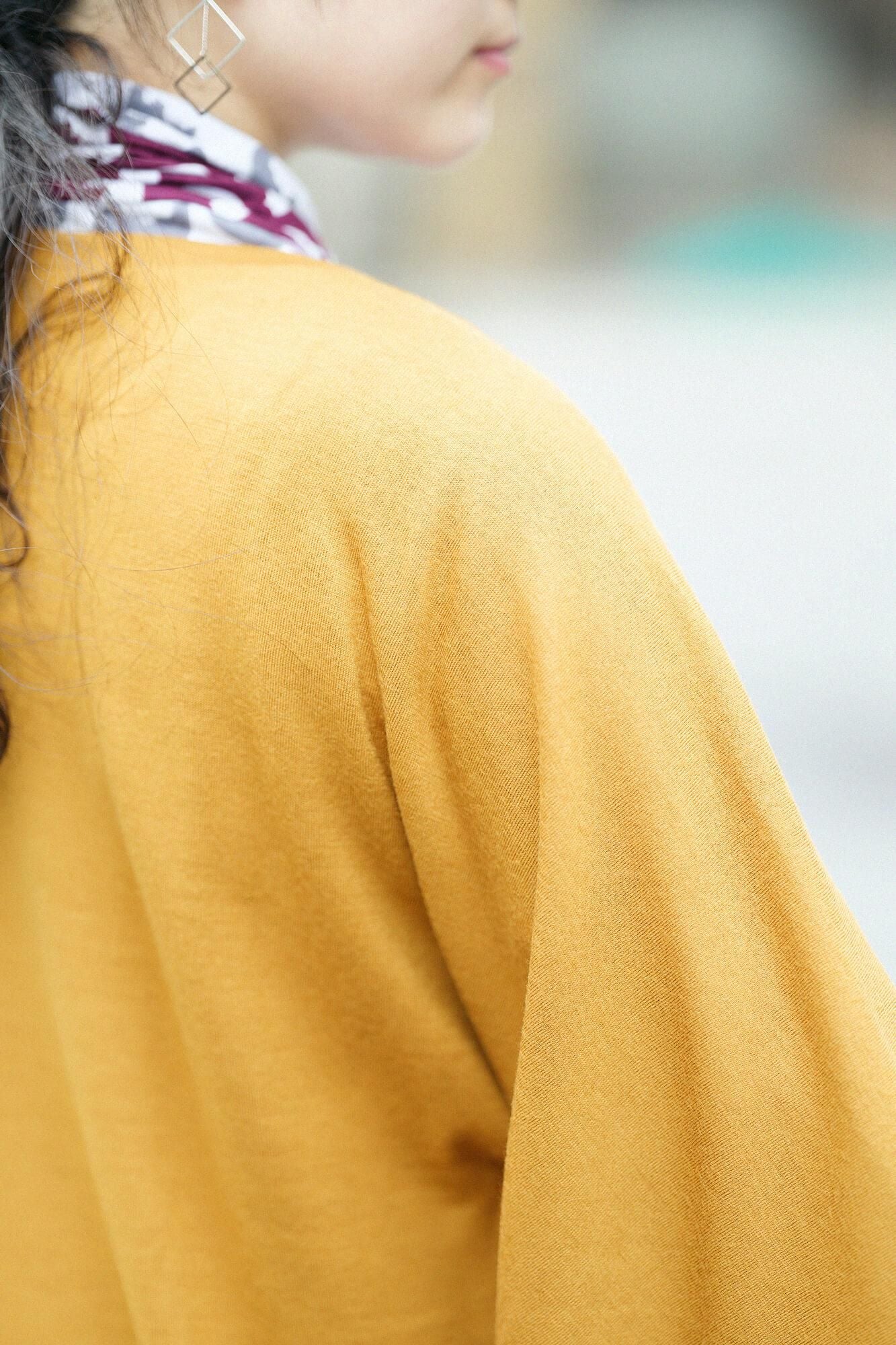 ウォッシャブルウール天竺 むささび/山吹茶(やまぶきちゃ)