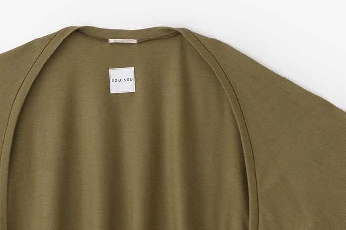 平針織 可洗羊毛飛鼠袖外披/茶褐色