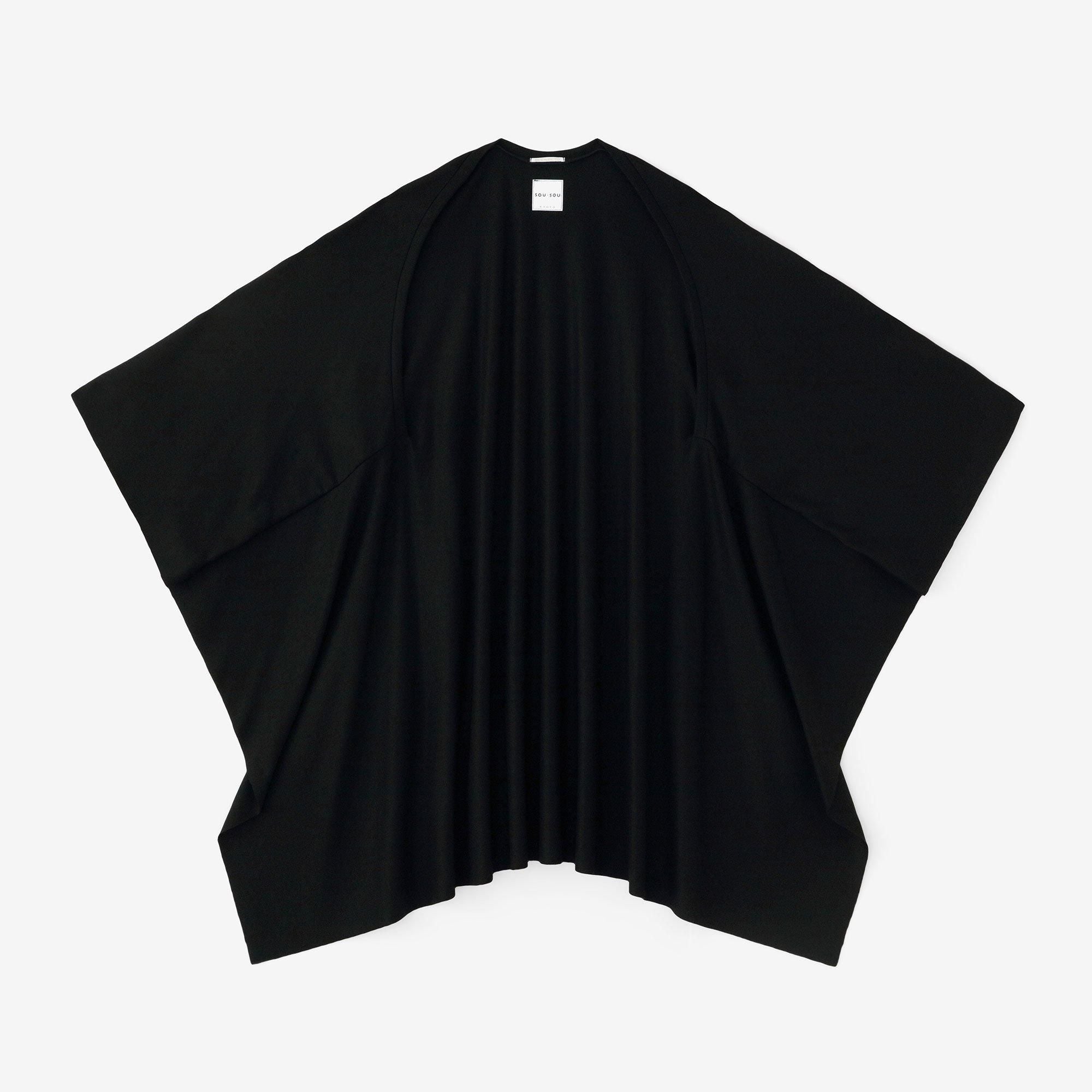 sousou ウォッシャブルウール　むささび Washable Plain Stitch Wool Squirrel-like Cardigan / Black