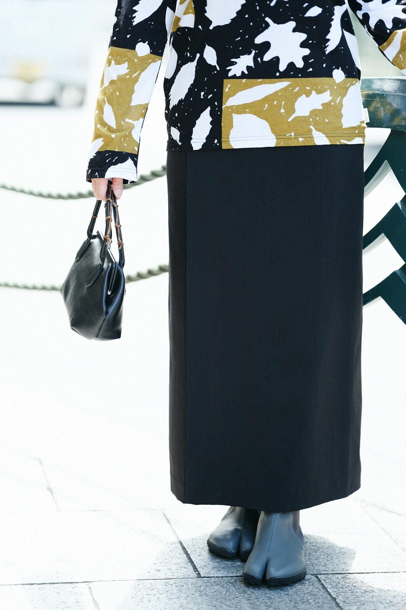 모슬린 코시키 스커트/검은색