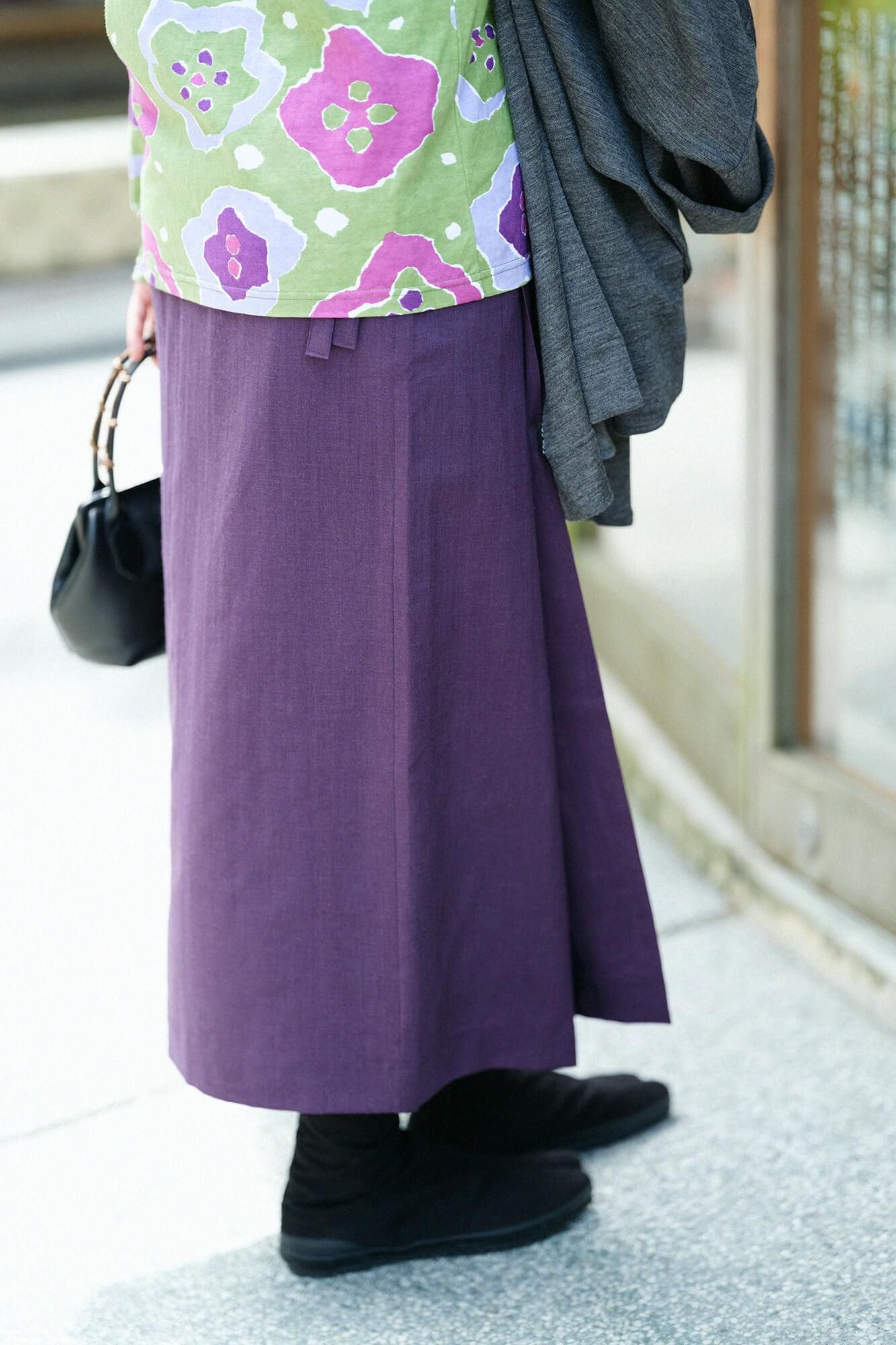 毛斯綸 裹裙/深紫色