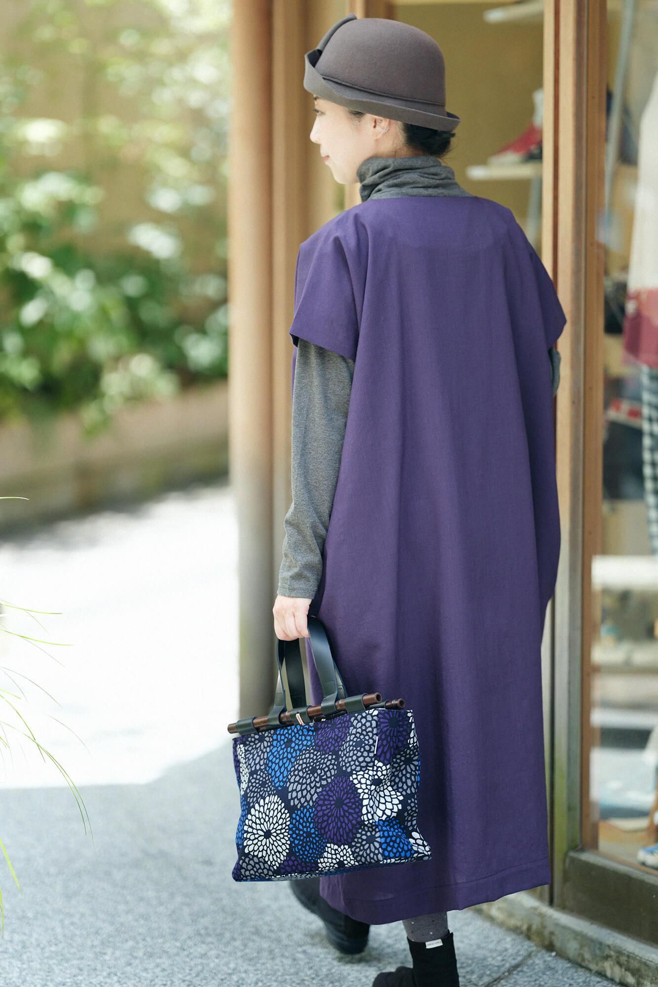 毛斯綸 長方形洋裝(chohokei)/深紫色2