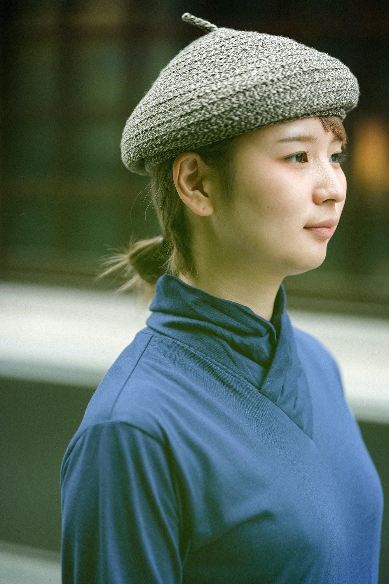 Col cache-cœur/bleu foncé