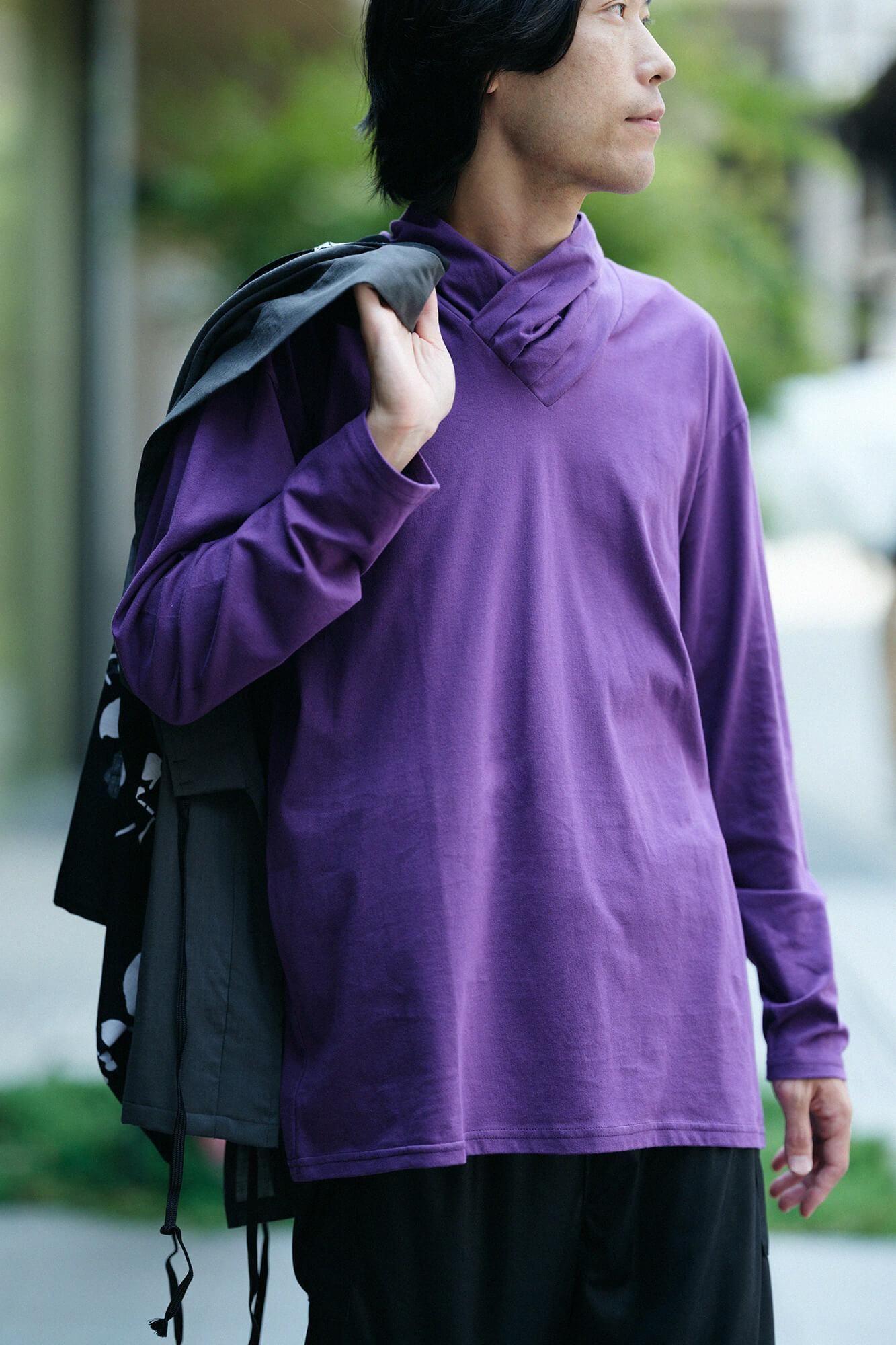 高領上衣/紫色