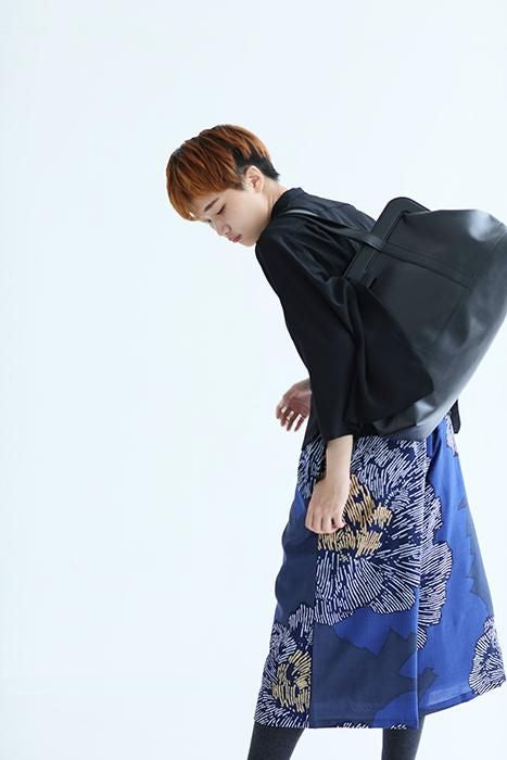 SOU・SOU×Y’SACCS フェイクレザー トートガマ 大/濡羽色(ぬればいろ)×SO-SU-U昆(こん)