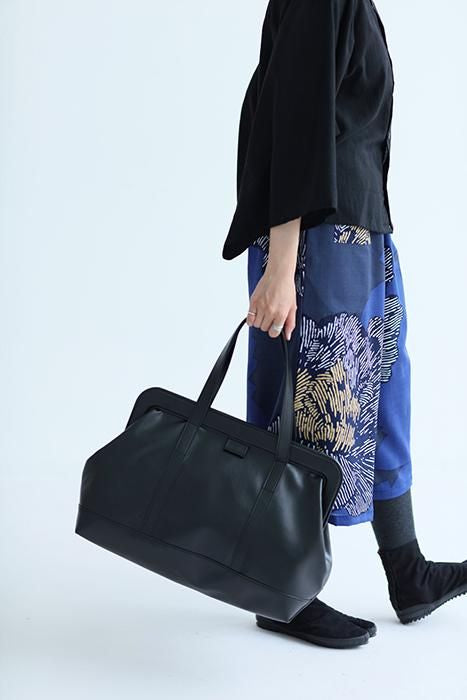 SOU・SOU×Y’SACCS フェイクレザー トートガマ 大/濡羽色(ぬればいろ)×SO-SU-U昆(こん)