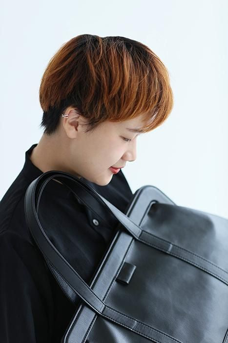 SOU・SOU×Y’SACCS フェイクレザー トートガマ 大/濡羽色(ぬればいろ)×SO-SU-U昆(こん)