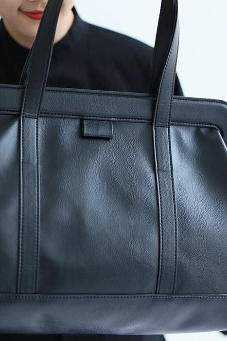 SOU・SOU×Y’SACCS フェイクレザー トートガマ 大/濡羽色(ぬればいろ)×SO-SU-U昆(こん)