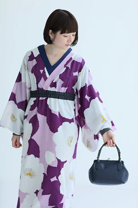 SOU・SOU×Y'SACCS Wisteria Vine Clasp Bag
/ Dark Blue×Chrysanthemum