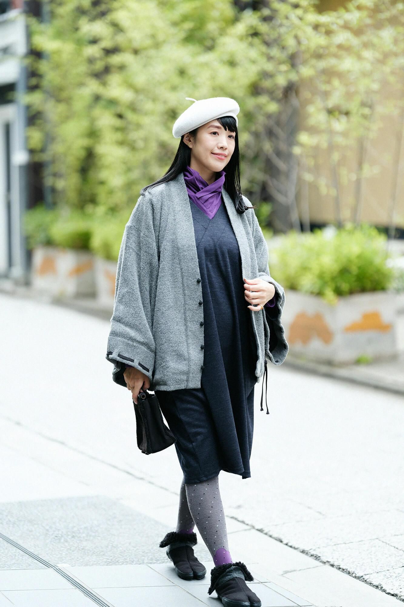 分趾褲襪/立春 鉛色