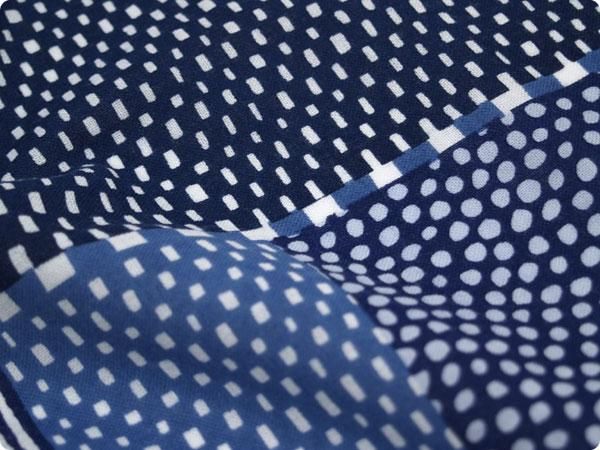 Isemomen Cotton Textile Handkerchief(Short)/ Lines and Dots Seiwa