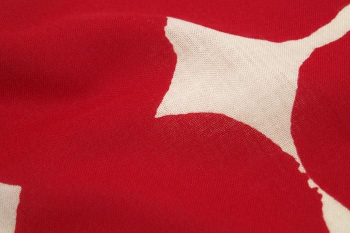 Ise Momen Textil-Tenugui (Hime-Länge) / Ohajiki-Größe milchig weiß x tiefscharlachrot