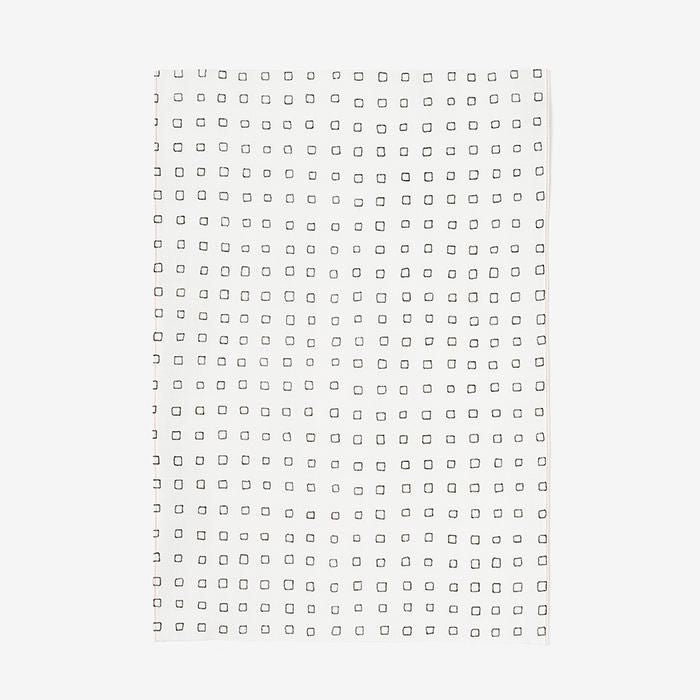 伊勢木棉手巾(短版)/枡白色×黑色