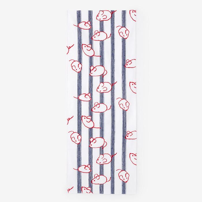 Isemomen Cotton Textile Handkerchief / Zodiac Handkerchief Year of the Rat and Fine Stripes 2020