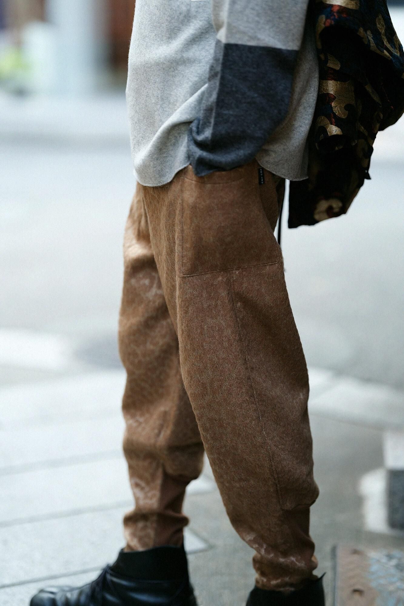 【net限定】豹ジャカール 裁付(たっつけ)えんゆう穿き/丁字茶(ちょうじちゃ)