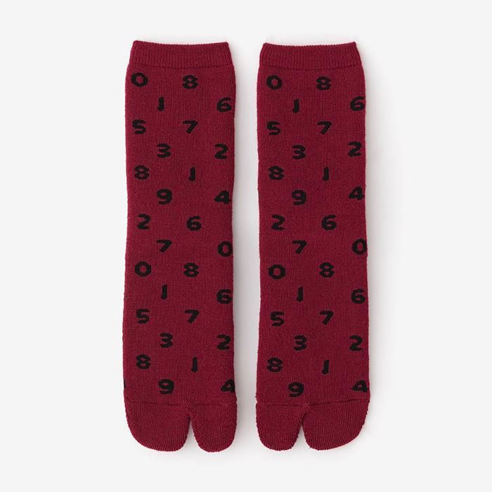Pile Lining Tabi Socks (Mid-calf)/SO-SU-U Dark Red【Men・Women】