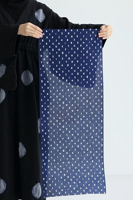 Ise Momen Textil-Tenugui/BohnenSO-SU-U Dunkelblau