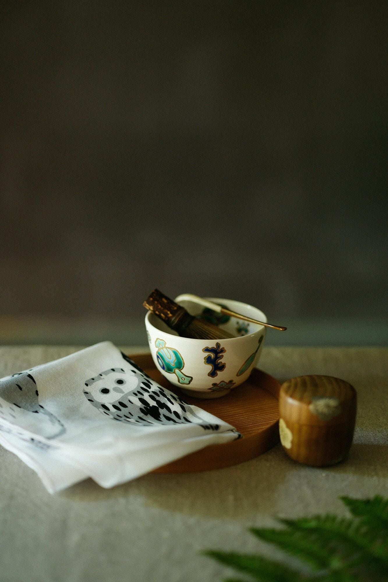 伊勢木綿 textile手ぬぐい/ふくろう