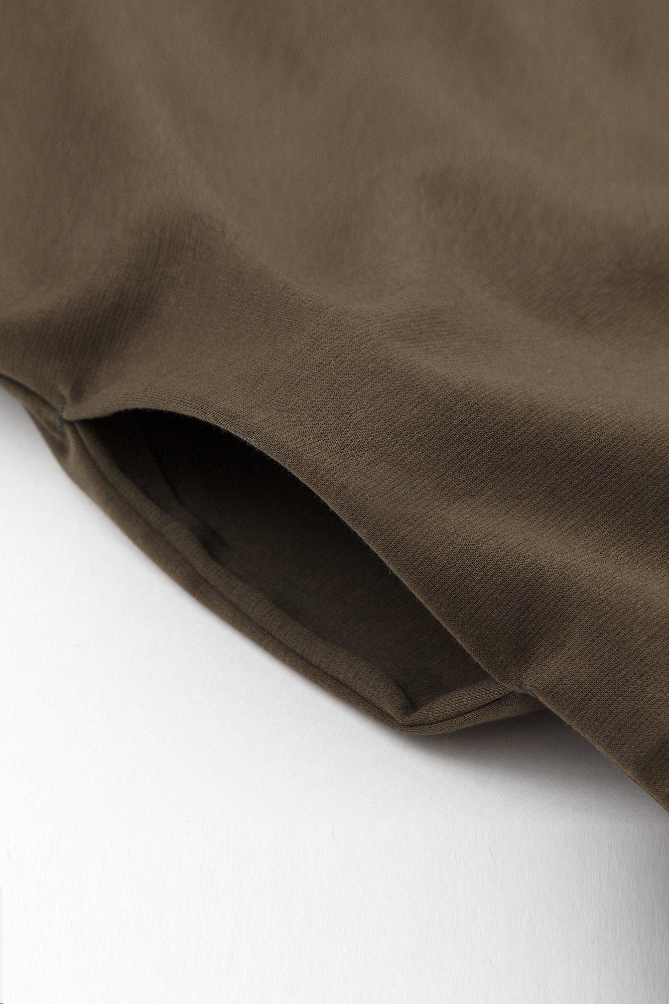 羅紋針織布 船領 長袖連衣裙/橄欖綠