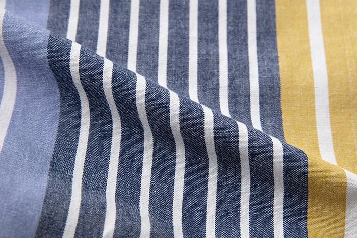 【※不包含縫製費用】伊勢木棉(20/20) 和服布/染流條紋 芥末黃