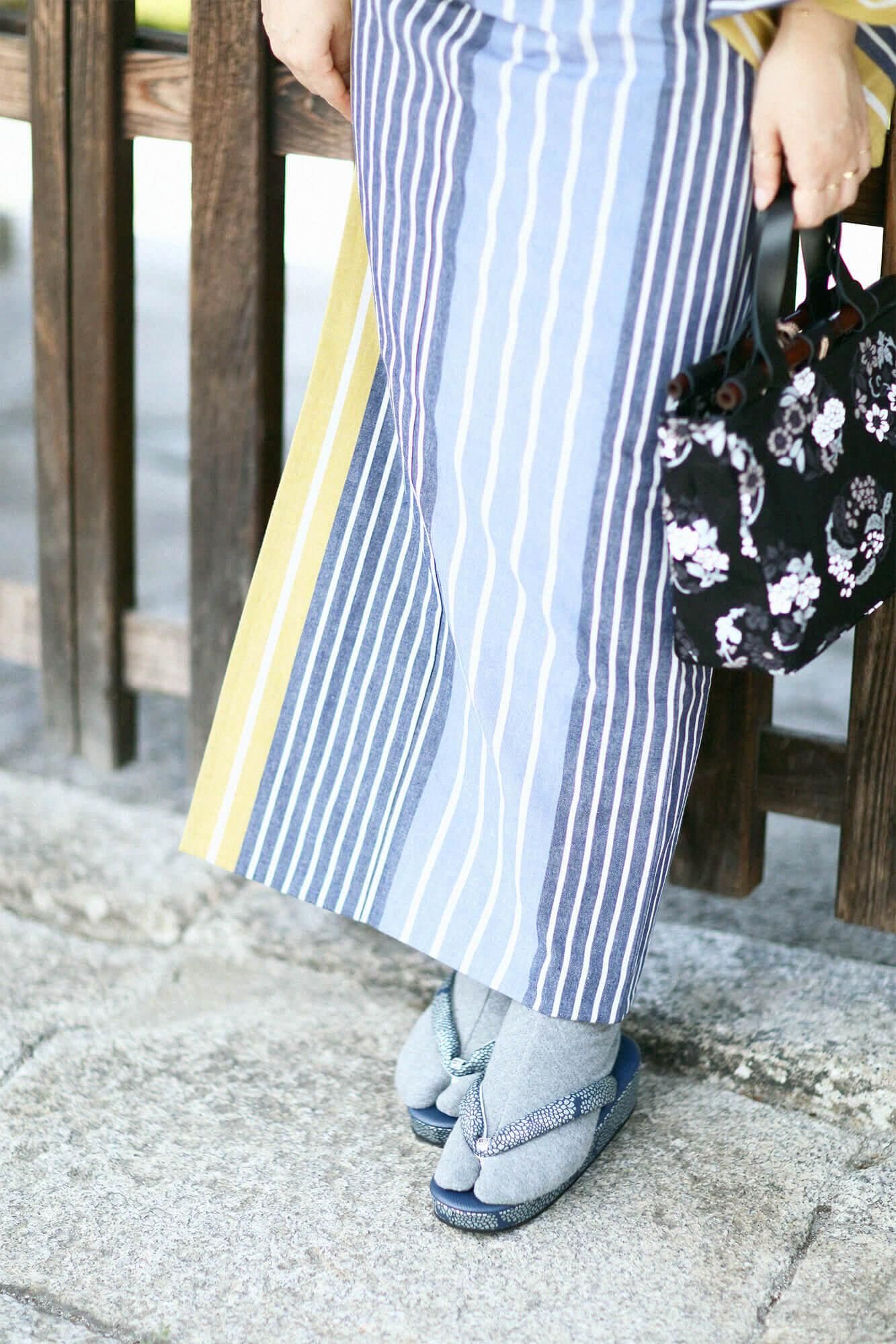 【※不包含縫製費用】伊勢木棉(20/20) 和服布/染流條紋 芥末黃