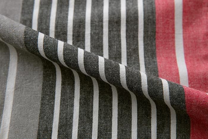 【※Custom Sewing Price Excluded】Isemomen Cotton(20/20)Kimono Fabric / Marble Stripes Dark Red