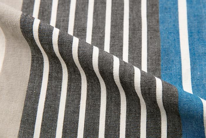 【※Custom Sewing Price Excluded】Isemomen Cotton(20/20)Kimono Fabric / Marble Stripes Azure Blue