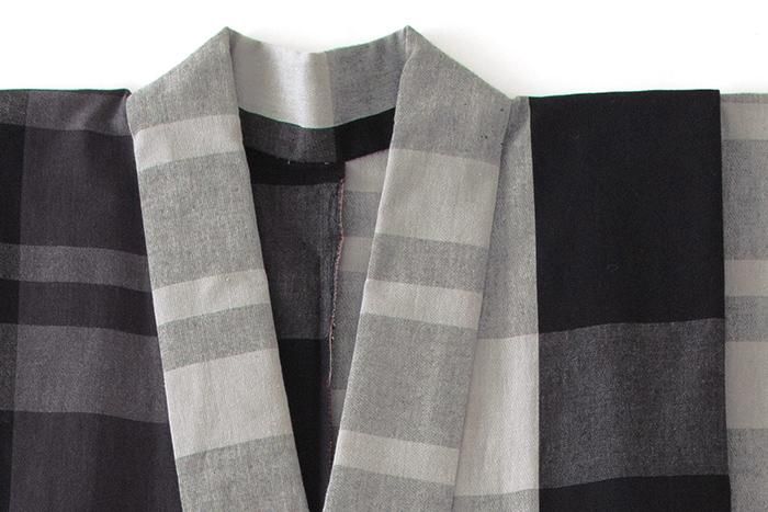 【※Tailoring Excluded】Isemomen Cotton(20/20) Kimono Fabric/Uji Bridge Lattice Grey Ink