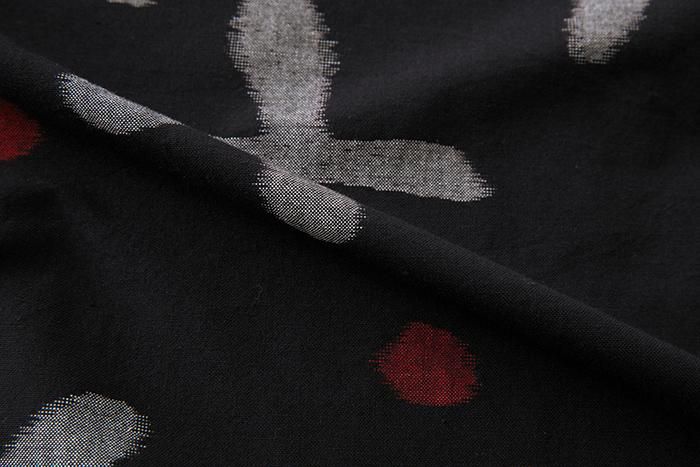 【※Custom Sewing Price Excluded】Kurume Kasuri Fabric/Suzushiroso Black