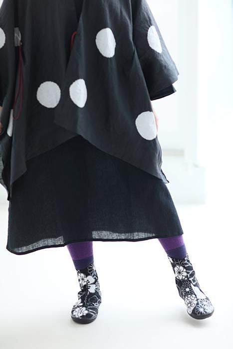 5个圆形的塔比袜/金色锦缎,夜色(Kinrandonsu,Yashiki)