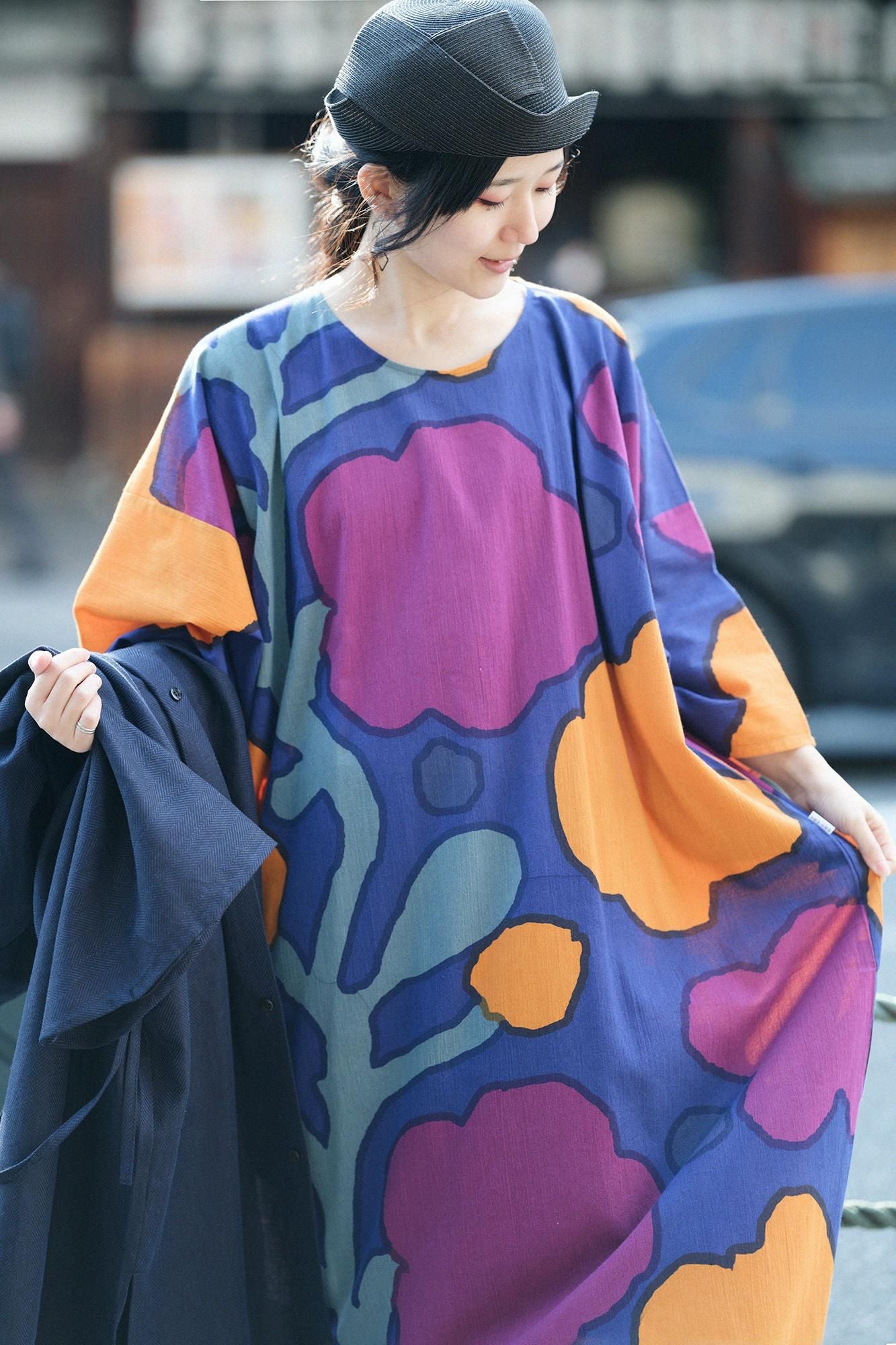 Chizimi Cotton 20/20 Naginata Rectangular Dress / Growth