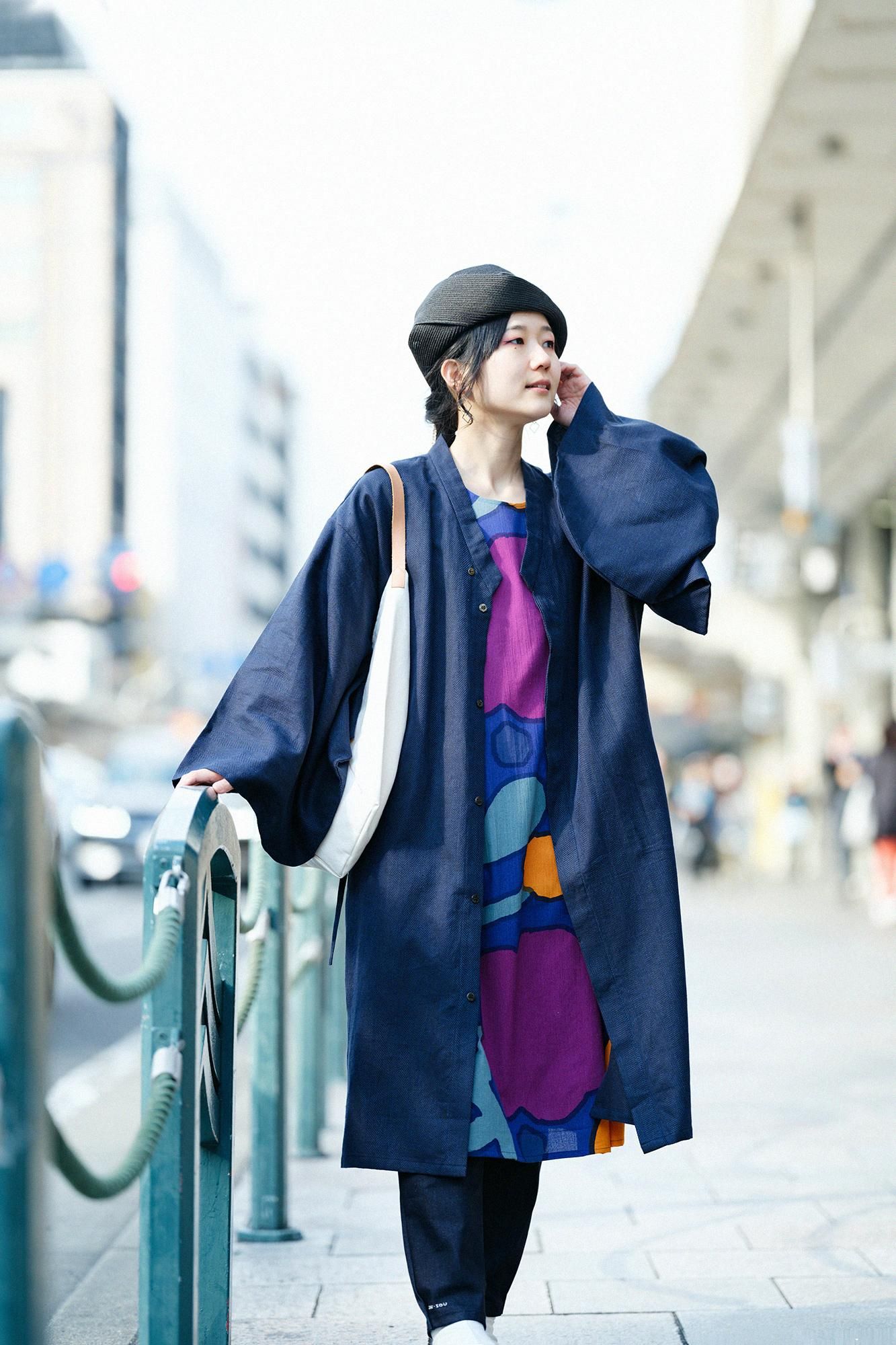 Chizimi Cotton 20/20 Naginata Rectangular Dress / Growth