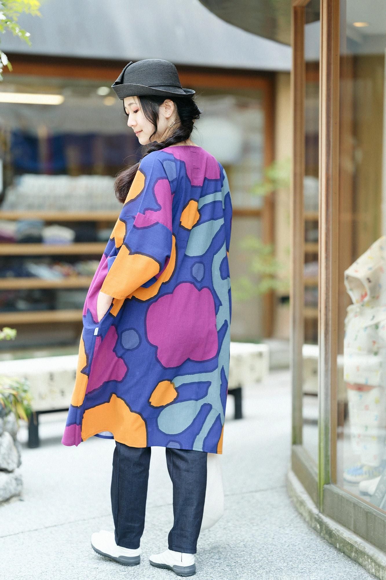 Chizimi Cotton 20/20 Naginata Rectangular Dress / Growth