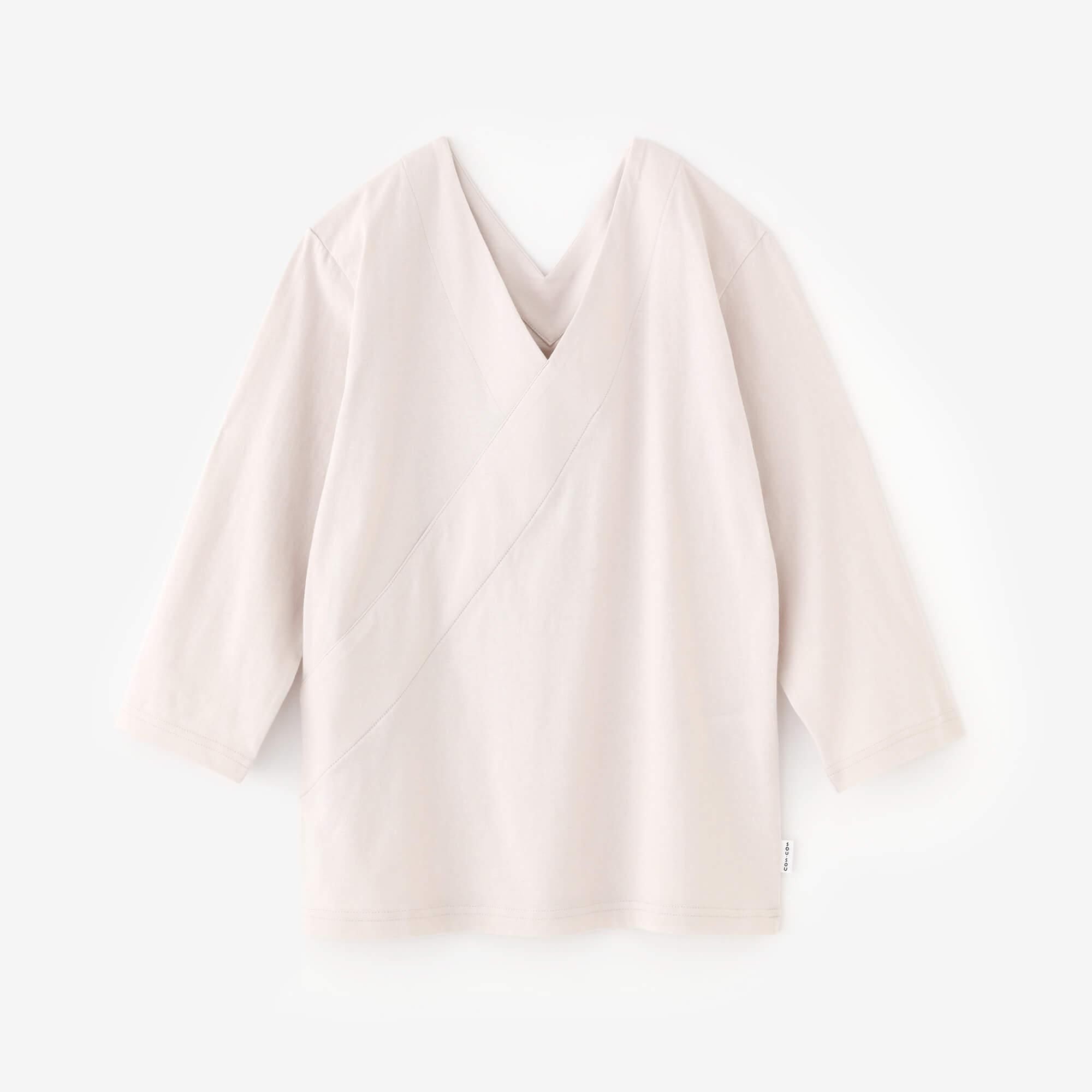 Three-quarter Sleeve V-neck Shirt / Sakura Grey