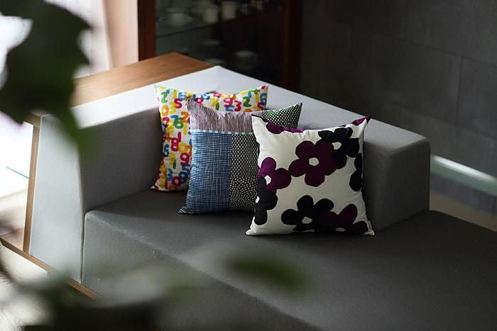 平織り21番手 クッション(座布団)カバー/間がさね 川縁(かわべり)【※お届けに約3週間】