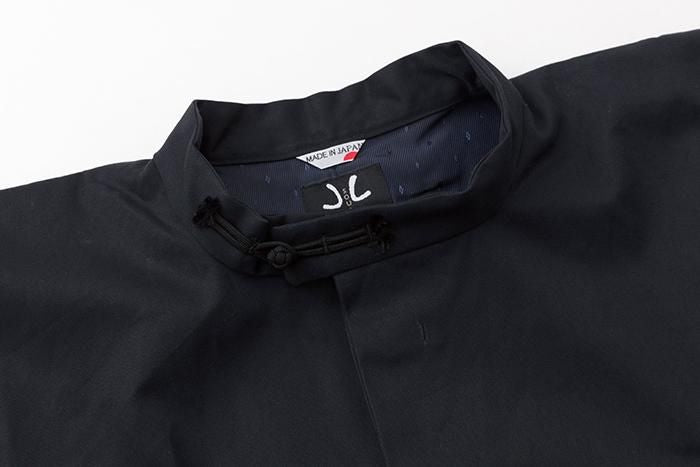 【官網限定】撥水斜紋織(對不起斜紋織) 圓領方袖外套(enryogaitou)/暗藍色